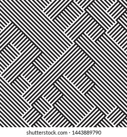 Geometric pattern with black lines. Vector seamless pattern.Ratio between foreground and background (black and white lines) is 62%:38%, that is 1.6 Fibonacci ratio (the golden number)