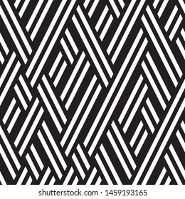 Geometric pattern with black lines. Vector seamless pattern.