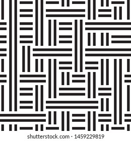 Geometric pattern with black lines. Vector seamless pattern. 