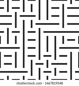 Geometric pattern with black lines. Vector seamless pattern.