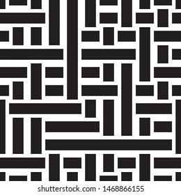 Geometric pattern with black lines. Vector seamless pattern.