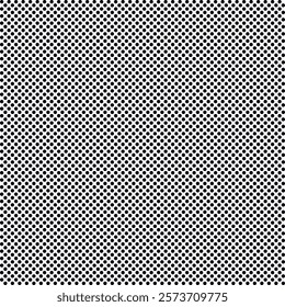 Geometric pattern with black polka dots on white background.