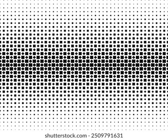 Geometric pattern of black rectangles on a white background.Seamless in one direction. Option with a Short fade out. 