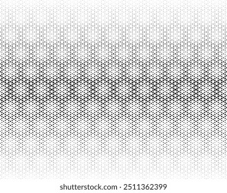 Geometric pattern of black rectangles on a white background.Seamless in one direction. Option with a Long fade out. With additional optical effect  