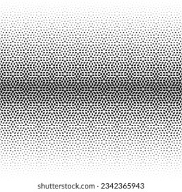 Geometric pattern of black rhombs on a white background.Seamless in one direction.Option with an average fade out.