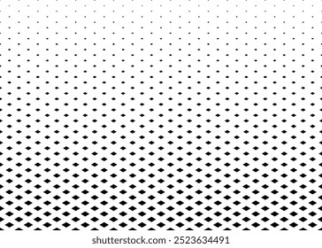 Geometric pattern of black rhombs on a white background.Seamless in one direction.Option with an AVERAGE fade out.Scale method.