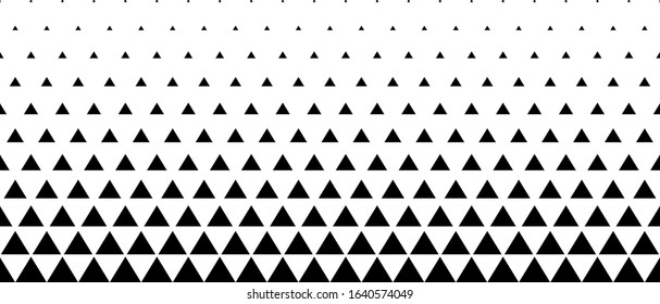 Geometric pattern of black triangles on a white background.Seamless in one direction.Option with a short fade out.Radial method.Eleven figures in height.