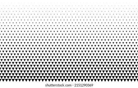 Geometric pattern of black triangles on a white background.Seamless in one direction.Option with a short fade out.Radial method. 29 figures in hight