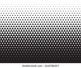 Geometric pattern of black triangles on a white background.Seamless in one direction.Option with a average fade out.Radial method.