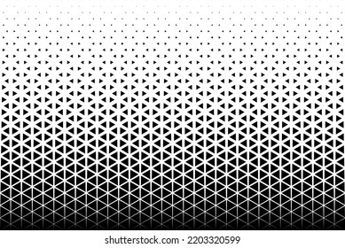 Geometric pattern of black triangles on a white background.Seamless in one direction.Option with a average fade out.38 figures in height.