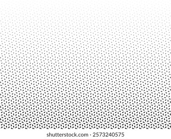 Geometric pattern of black triangles on a white background.Seamless in one direction. Option with a Long fade out.The Scale transformation method.