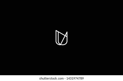 Geometric pattern and Black & White color U letter icon based minimal logo