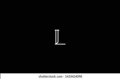 Geometric pattern Black & White color L letter icon based minimal logo