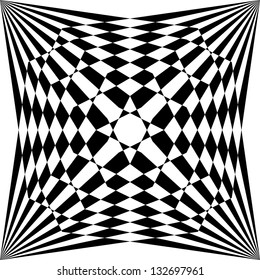 Geometric pattern. Black and white illusion. Universal: Background, Pattern, Texture. Vector illustration EPS10