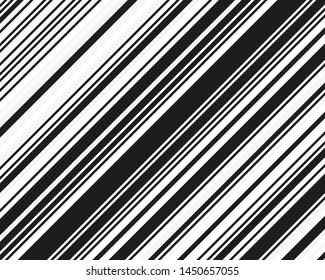 Geometric pattern in black and white with inclined parallel straight lines. Vector illustration