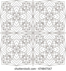 geometric pattern in black and white.  Page for coloring book