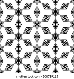Geometric pattern of black and white pieces. Seamless monochrome pattern.