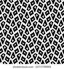 Geometric Pattern (Black, White) - Repeating Vector Image; Easily Editable; Endless Design; Colorful lIlustration. Print for Gift Paper, Packaging, etc.