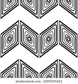 Geometric pattern, black and white. Seamless floral pattern-248, vector.