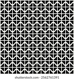 Geometric pattern in black and white shades inspired by the Midcentury modern design style. Graphical illustration for a unique wall decor, textiles and interior design.