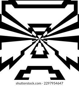 Geometric pattern.  Black and white pattern for web page, textures, card, poster, fabric, textile.
