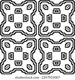 Geometric pattern.  Black and white pattern for web page, textures, card, poster, fabric, textile.