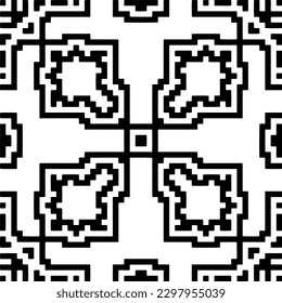 Geometric pattern.  Black and white pattern for web page, textures, card, poster, fabric, textile.
