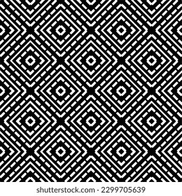 Geometric pattern.  Black and white pattern for web page, textures, card, poster, fabric, textile.