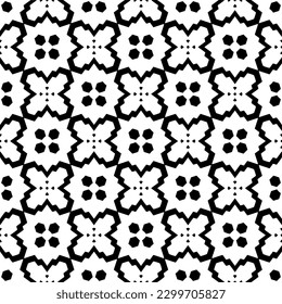 Geometric pattern.  Black and white pattern for web page, textures, card, poster, fabric, textile.