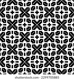 Geometric pattern.  Black and white pattern for web page, textures, card, poster, fabric, textile.