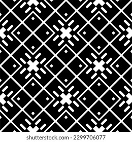 Geometric pattern.  Black and white pattern for web page, textures, card, poster, fabric, textile.