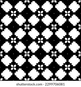 Geometric pattern.  Black and white pattern for web page, textures, card, poster, fabric, textile.