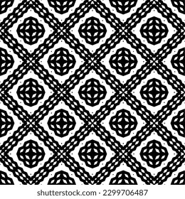 Geometric pattern.  Black and white pattern for web page, textures, card, poster, fabric, textile.