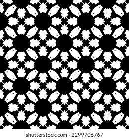 Geometric pattern.  Black and white pattern for web page, textures, card, poster, fabric, textile.