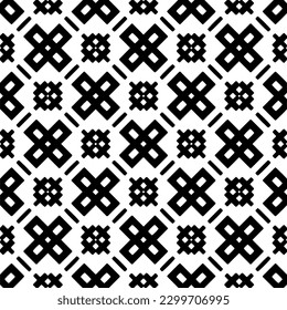 Geometric pattern.  Black and white pattern for web page, textures, card, poster, fabric, textile.