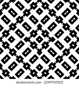Geometric pattern.  Black and white pattern for web page, textures, card, poster, fabric, textile.