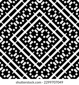Geometric pattern.  Black and white pattern for web page, textures, card, poster, fabric, textile.