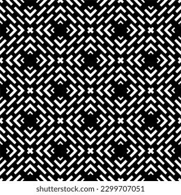 Geometric pattern.  Black and white pattern for web page, textures, card, poster, fabric, textile.