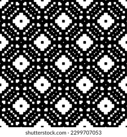 Geometric pattern.  Black and white pattern for web page, textures, card, poster, fabric, textile.