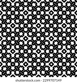 Geometric pattern.  Black and white pattern for web page, textures, card, poster, fabric, textile.
