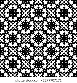 Geometric pattern.  Black and white pattern for web page, textures, card, poster, fabric, textile.