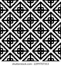 Geometric pattern.  Black and white pattern for web page, textures, card, poster, fabric, textile.