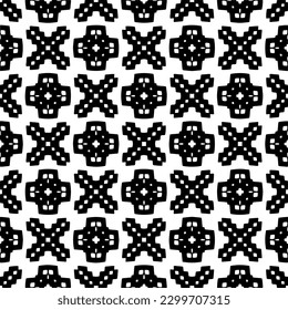 Geometric pattern.  Black and white pattern for web page, textures, card, poster, fabric, textile.