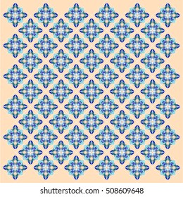 geometric pattern in blue and beige colors