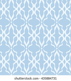 geometric pattern with blue flowers and round type.