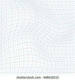 The geometric pattern of blue lines. The distortion of the image. The curvature of space.