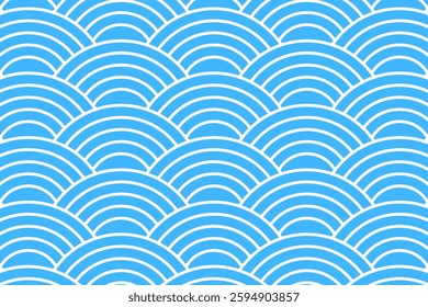 geometric pattern of blue ocean waves