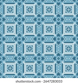 Geometric pattern in blue tones, seamless design.
