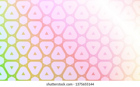 Geometric pattern with Blur Sweet Dreamy Gradient Color Background. For Your Graphic Invitation Card, Poster, Brochure. Vector Illustration