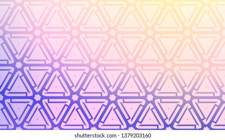 Geometric pattern with Blur Sweet Dreamy Gradient Color Background. For Your Graphic Invitation Card, Poster, Brochure. Vector Illustration